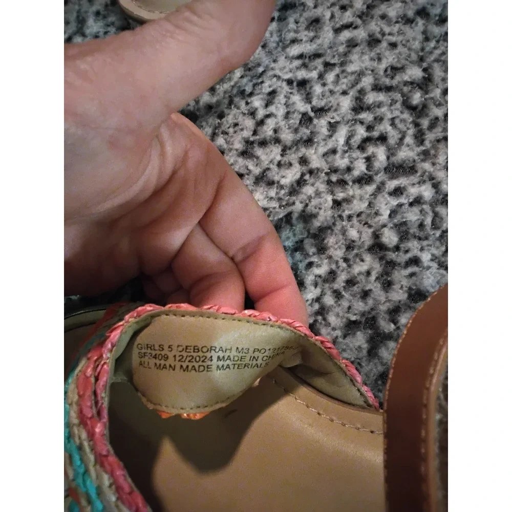 DV Dolce Vita Deborah‎ Girls Multi Color Braided Wedge Sandals Size 5 SF3409